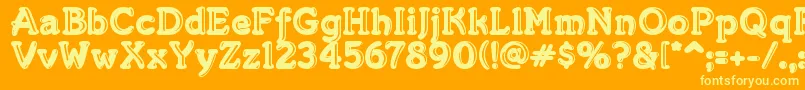 Merking-Schriftart – Gelbe Schriften auf orangefarbenem Hintergrund