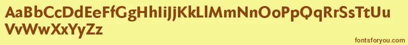 Czcionka Fabersanspro85reduced – brązowe czcionki na żółtym tle