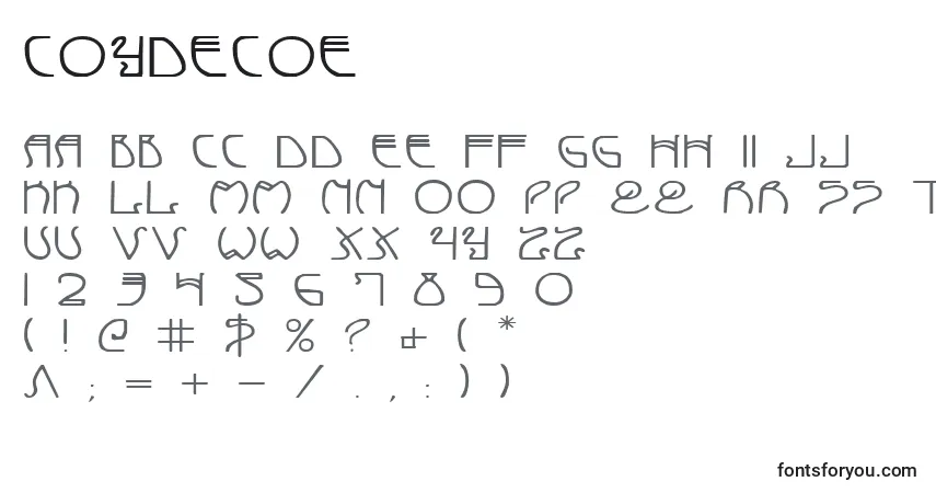 Schriftart Coydecoe – Alphabet, Zahlen, spezielle Symbole