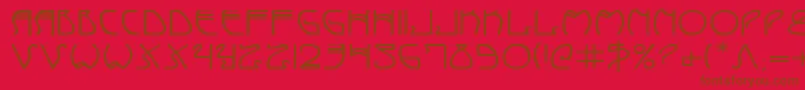 Coydecoe-Schriftart – Braune Schriften auf rotem Hintergrund