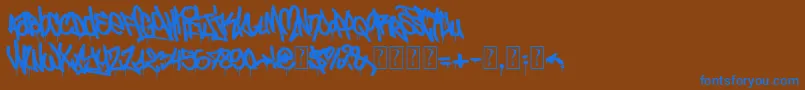 UrbanCalligraphy-Schriftart – Blaue Schriften auf braunem Hintergrund