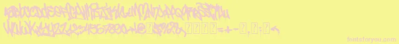 フォントUrbanCalligraphy – ピンクのフォント、黄色の背景