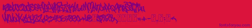Шрифт UrbanCalligraphy – фиолетовые шрифты на красном фоне