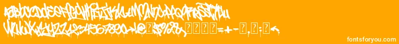 UrbanCalligraphy-Schriftart – Weiße Schriften auf orangefarbenem Hintergrund