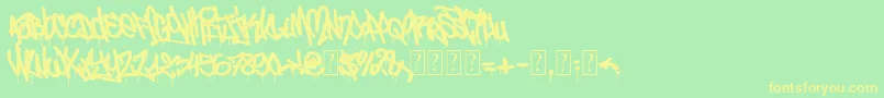 Police UrbanCalligraphy – polices jaunes sur fond vert