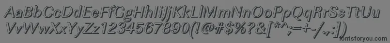 ImperialshItalic-Schriftart – Schwarze Schriften auf grauem Hintergrund