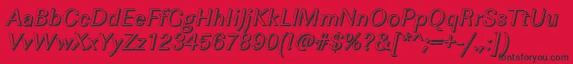 フォントImperialshItalic – 赤い背景に黒い文字