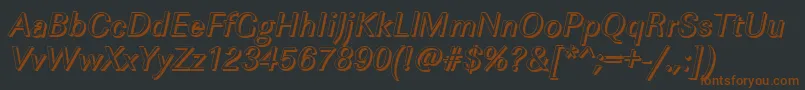 ImperialshItalic-fontti – ruskeat fontit mustalla taustalla