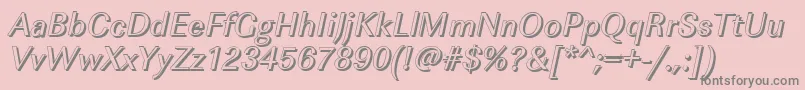 ImperialshItalic-fontti – harmaat kirjasimet vaaleanpunaisella taustalla