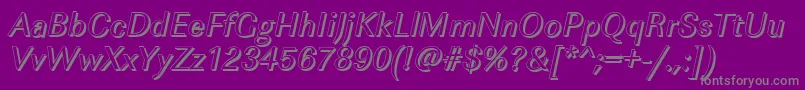 Czcionka ImperialshItalic – szare czcionki na fioletowym tle
