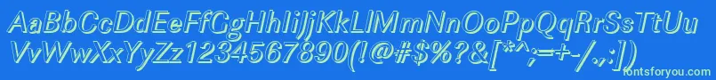 Шрифт ImperialshItalic – зелёные шрифты на синем фоне