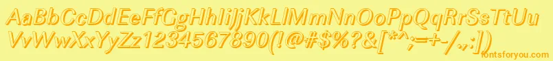 ImperialshItalic-fontti – oranssit fontit keltaisella taustalla