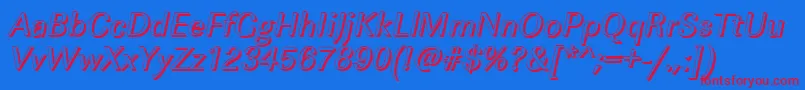ImperialshItalic Font – Red Fonts on Blue Background