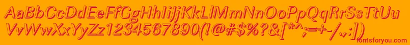 フォントImperialshItalic – オレンジの背景に赤い文字