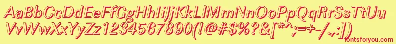 ImperialshItalic Font – Red Fonts on Yellow Background