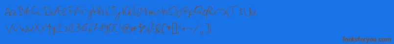 フォントApplausefont – 茶色の文字が青い背景にあります。