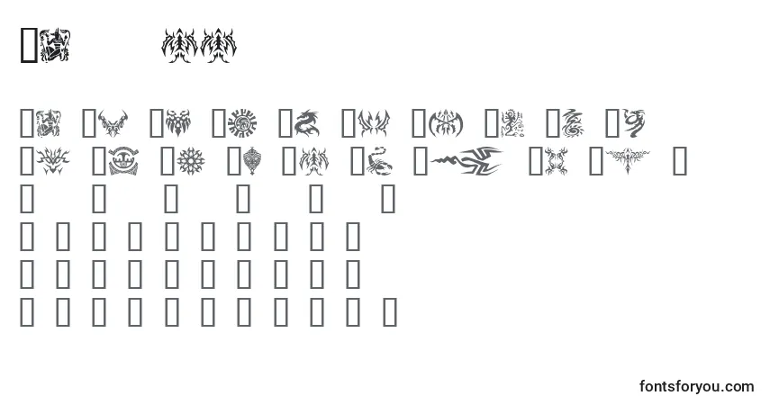 A fonte Tattoo – alfabeto, números, caracteres especiais