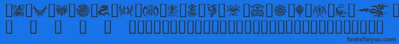 フォントTattoo – 黒い文字の青い背景
