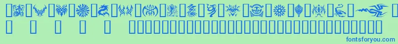 Шрифт Tattoo – синие шрифты на зелёном фоне