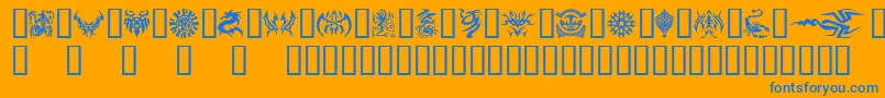 Tattoo Font – Blue Fonts on Orange Background