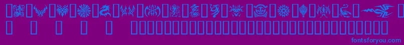 フォントTattoo – 紫色の背景に青い文字