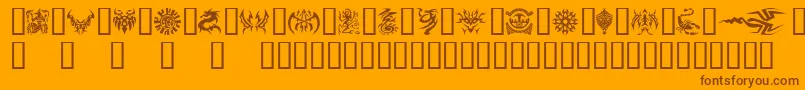 Tattoo Font – Brown Fonts on Orange Background