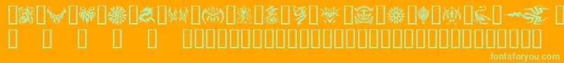 Tattoo Font – Green Fonts on Orange Background