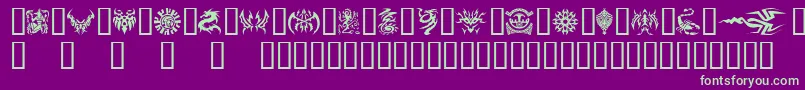 Tattoo Font – Green Fonts on Purple Background