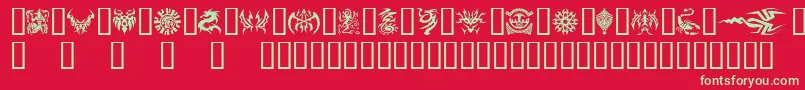 Tattoo Font – Green Fonts on Red Background