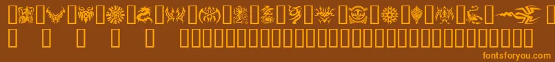 Tattoo Font – Orange Fonts on Brown Background