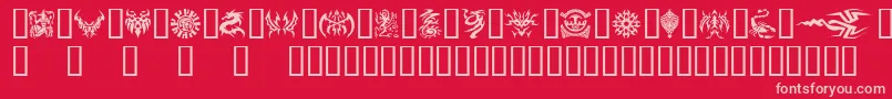 Tattoo Font – Pink Fonts on Red Background