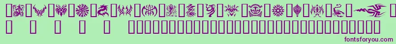 Tattoo Font – Purple Fonts on Green Background