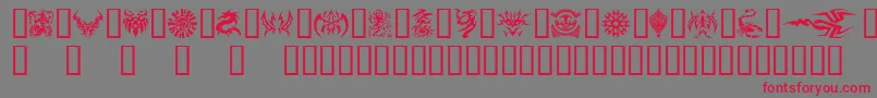 Tattoo Font – Red Fonts on Gray Background