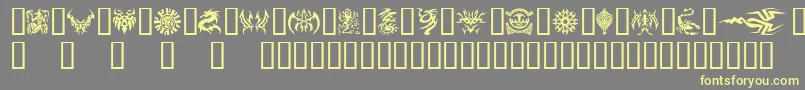 Tattoo Font – Yellow Fonts on Gray Background