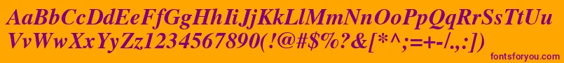 TimesCeBoldItalic Font – Purple Fonts on Orange Background