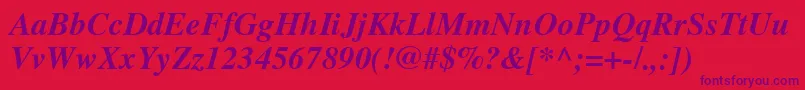 TimesCeBoldItalic-Schriftart – Violette Schriften auf rotem Hintergrund