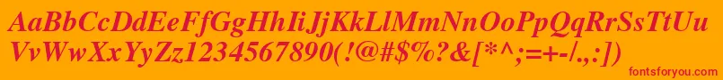 フォントTimesCeBoldItalic – オレンジの背景に赤い文字