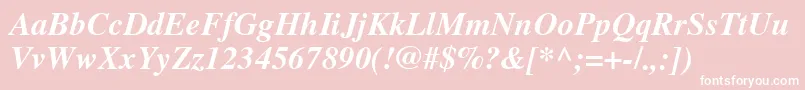 TimesCeBoldItalic Font – White Fonts on Pink Background