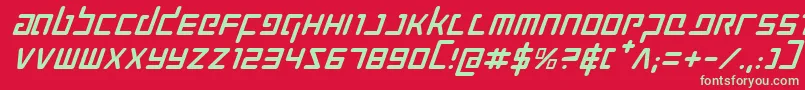 フォントProkofievi – 赤い背景に緑の文字