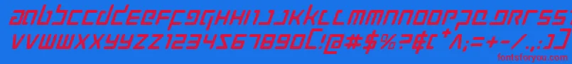 Prokofievi Font – Red Fonts on Blue Background