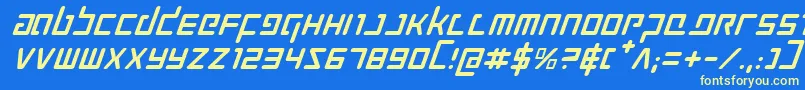 Prokofievi Font – Yellow Fonts on Blue Background