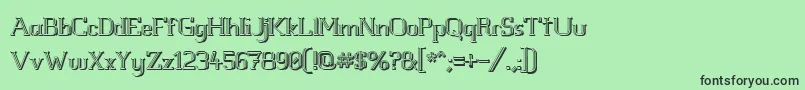 Whitelinefeverlight3D100 Font – Black Fonts on Green Background