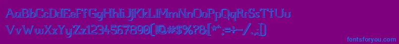 フォントWhitelinefeverlight3D100 – 紫色の背景に青い文字