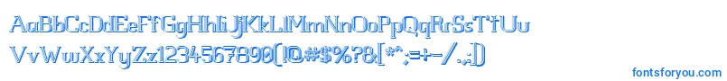 Whitelinefeverlight3D100 Font – Blue Fonts on White Background