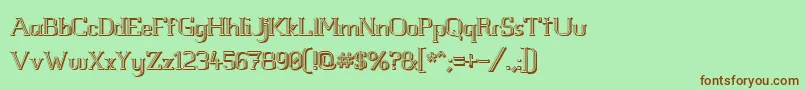 Шрифт Whitelinefeverlight3D100 – коричневые шрифты на зелёном фоне