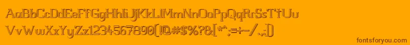 Whitelinefeverlight3D100-fontti – ruskeat fontit oranssilla taustalla