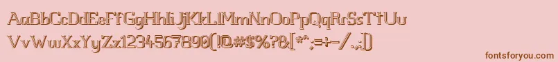 Whitelinefeverlight3D100 Font – Brown Fonts on Pink Background