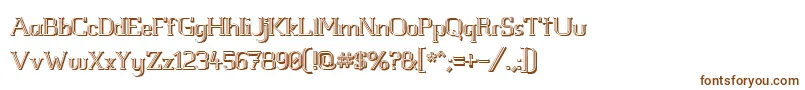 Шрифт Whitelinefeverlight3D100 – коричневые шрифты на белом фоне