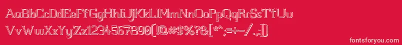 フォントWhitelinefeverlight3D100 – 赤い背景にピンクのフォント