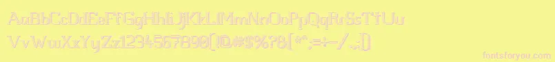 Whitelinefeverlight3D100 Font – Pink Fonts on Yellow Background